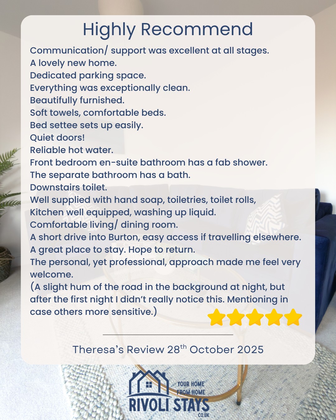 Rivoli Brook 5 star Review Theresa